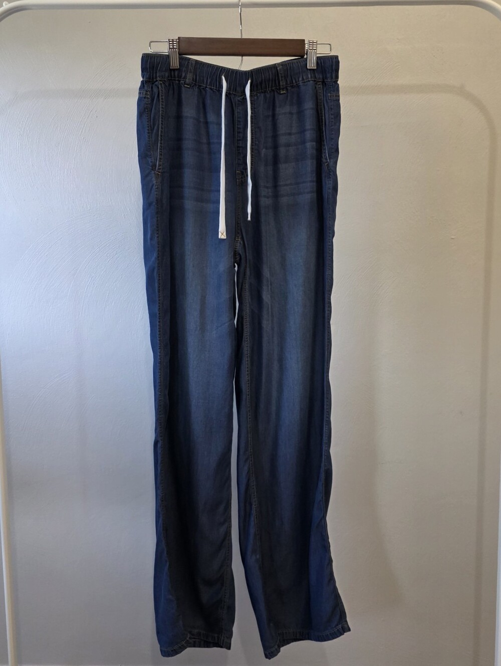 Halara Flex Mid Rise Drawstring Wide Leg Casual Jeans Estate Blue M